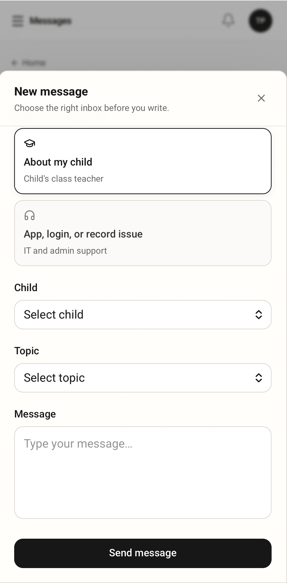 Families can message class teachers and school administrators.
